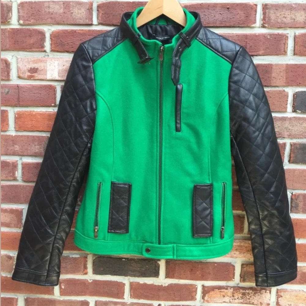 Truth of Touch Quilted Leather Moto Jacket SZ S